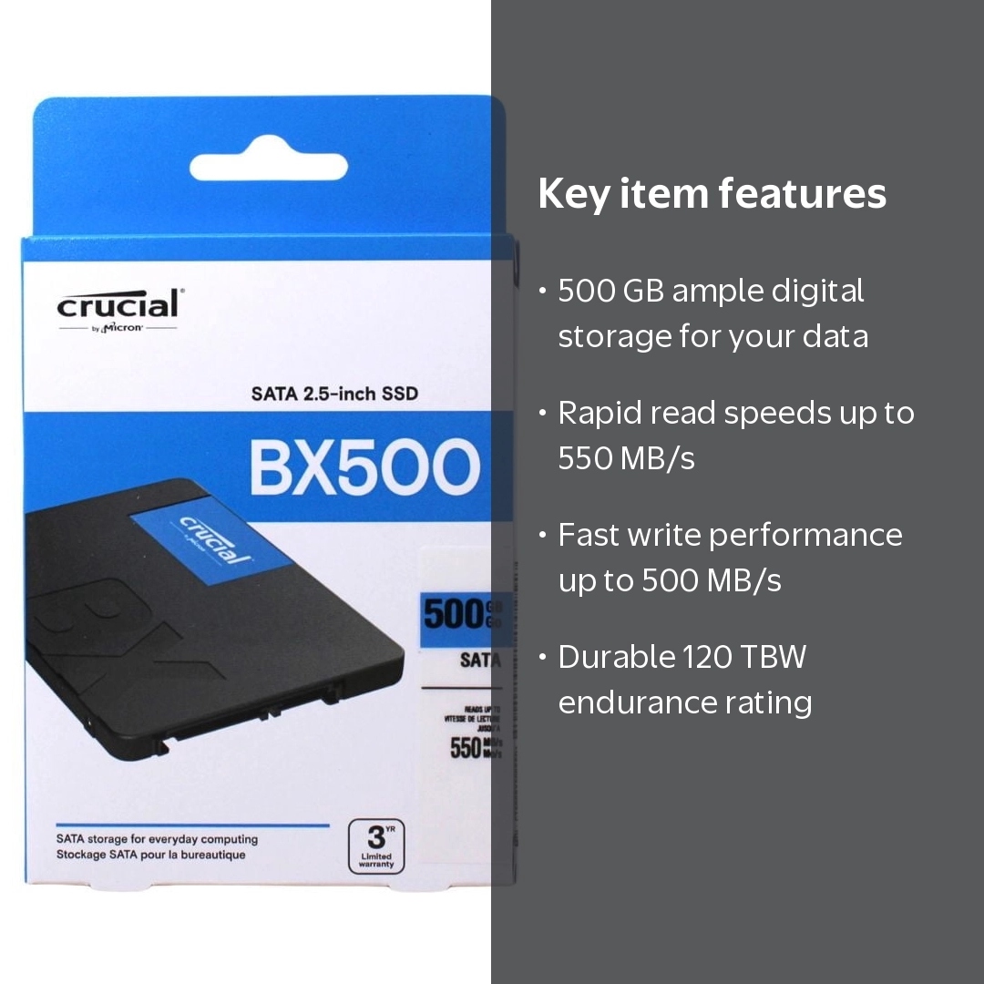 Crucial, Solid State Drive, 500 GB, 2.5
