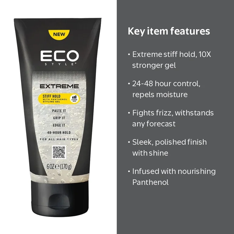 ECO STYLE GEL Extreme Stiff Hold 6 OZ with Panthenol - Walmart.com