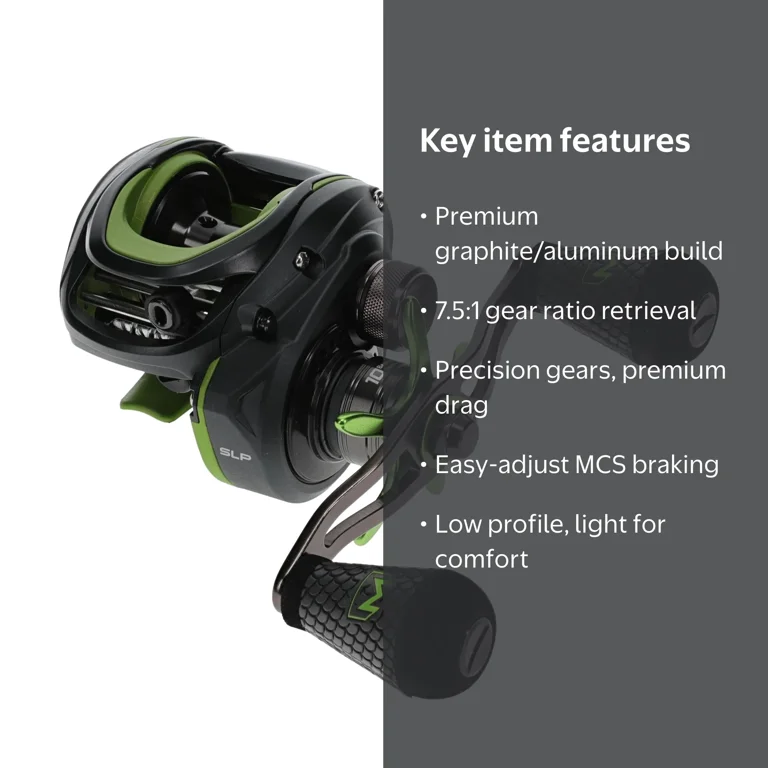 2 speed baitcasting reel Lew's Tac reel handle knobs ACCURATE 2-Speed Baitcasting Lefthanded Reel