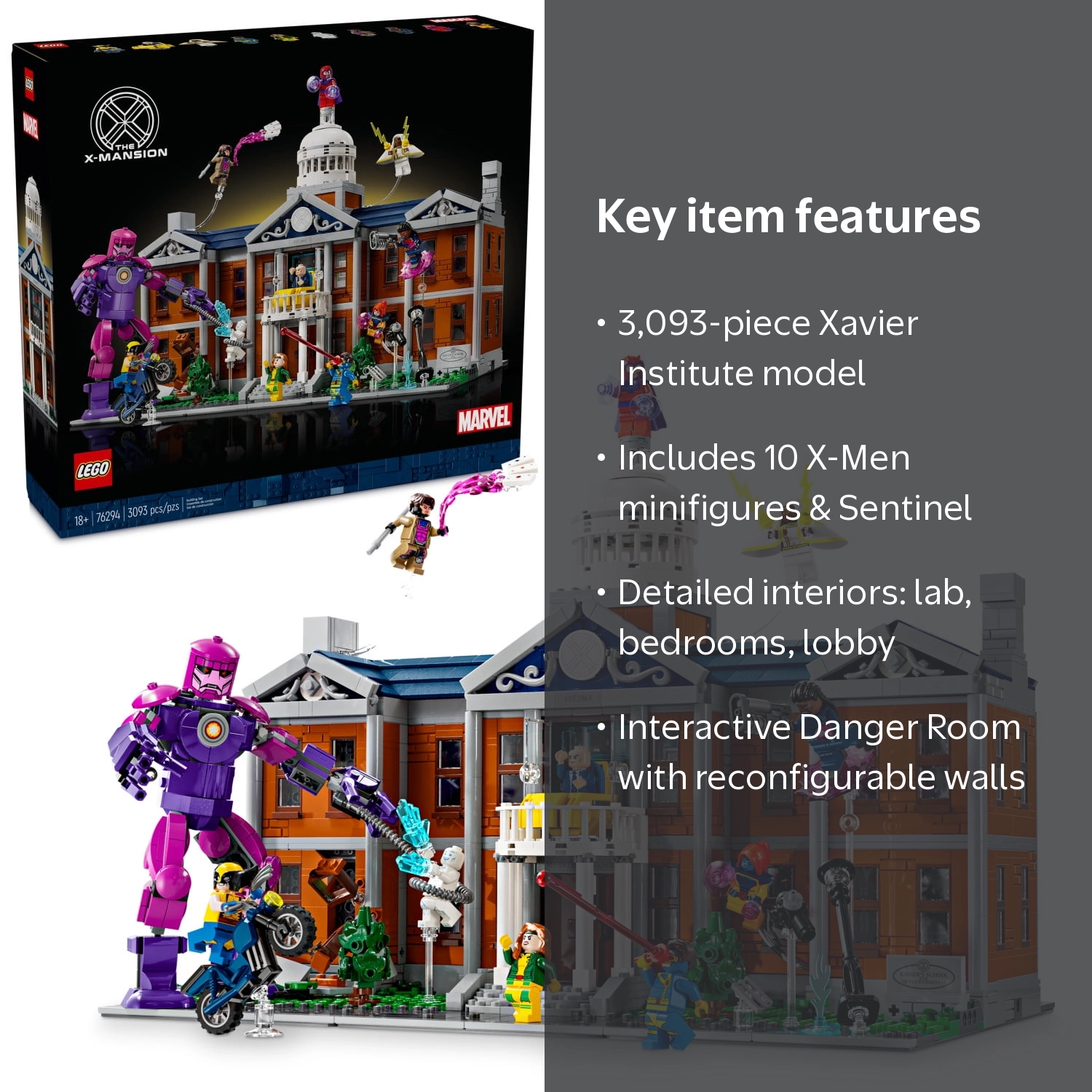 LEGO, Marvel X-Men The X-Mansion Building Set, 76294, 3093 Pieces