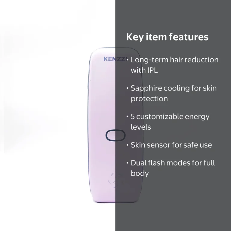 KENZZI ICE Cooling IPL Hair Removal Device for Face and Body with