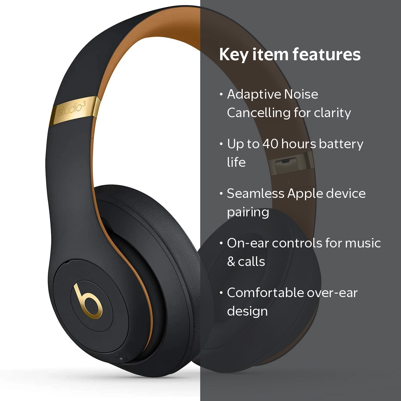 Beats Headphones Wireless Noise Cancelling Over-Ear Microphone