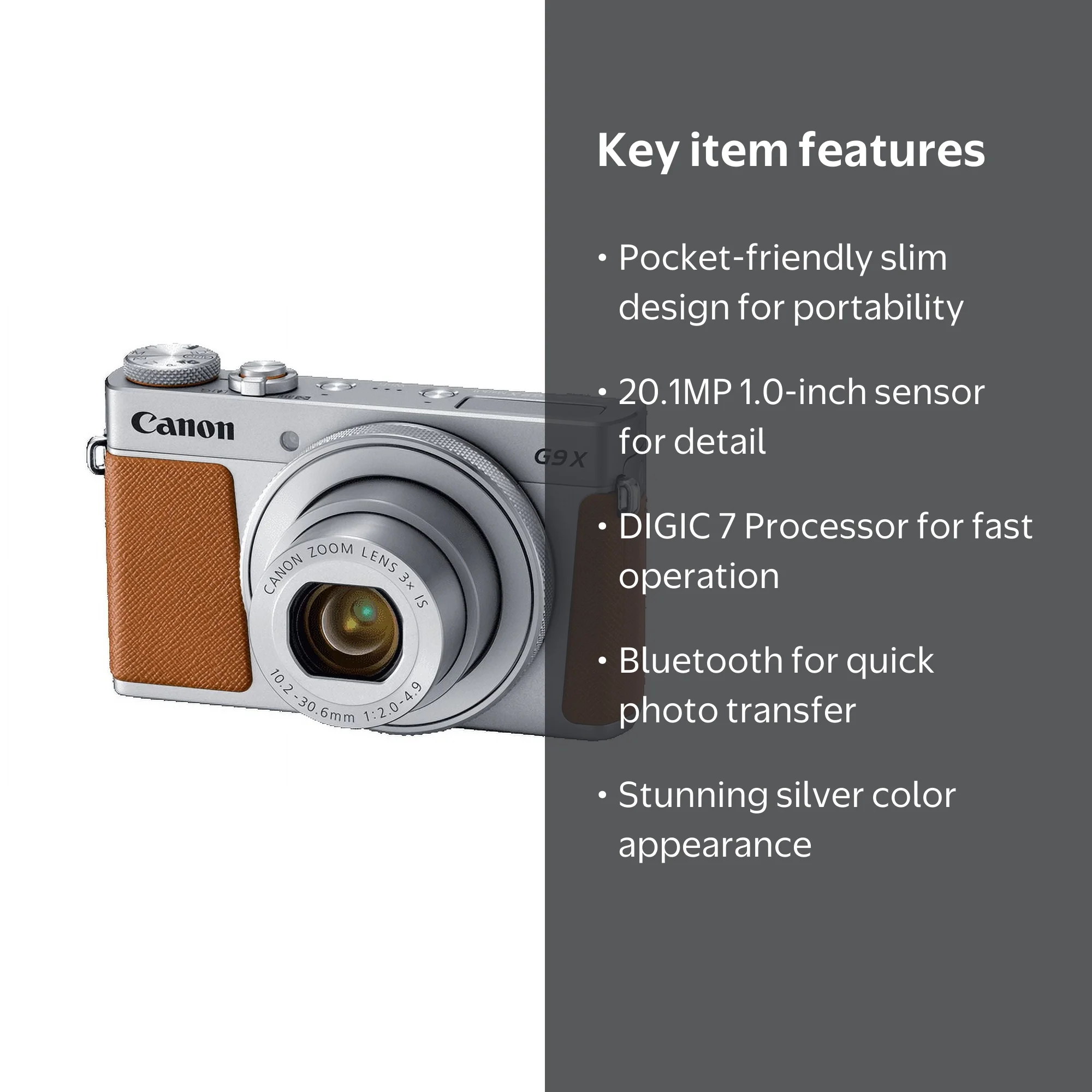 Canon PowerShot G9 X Mark II Digital Camera - Silver - Walmart.com