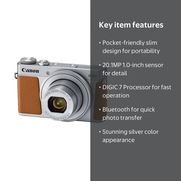 Canon PowerShot G9 X Mark II Digital Camera - Silver - Walmart.com