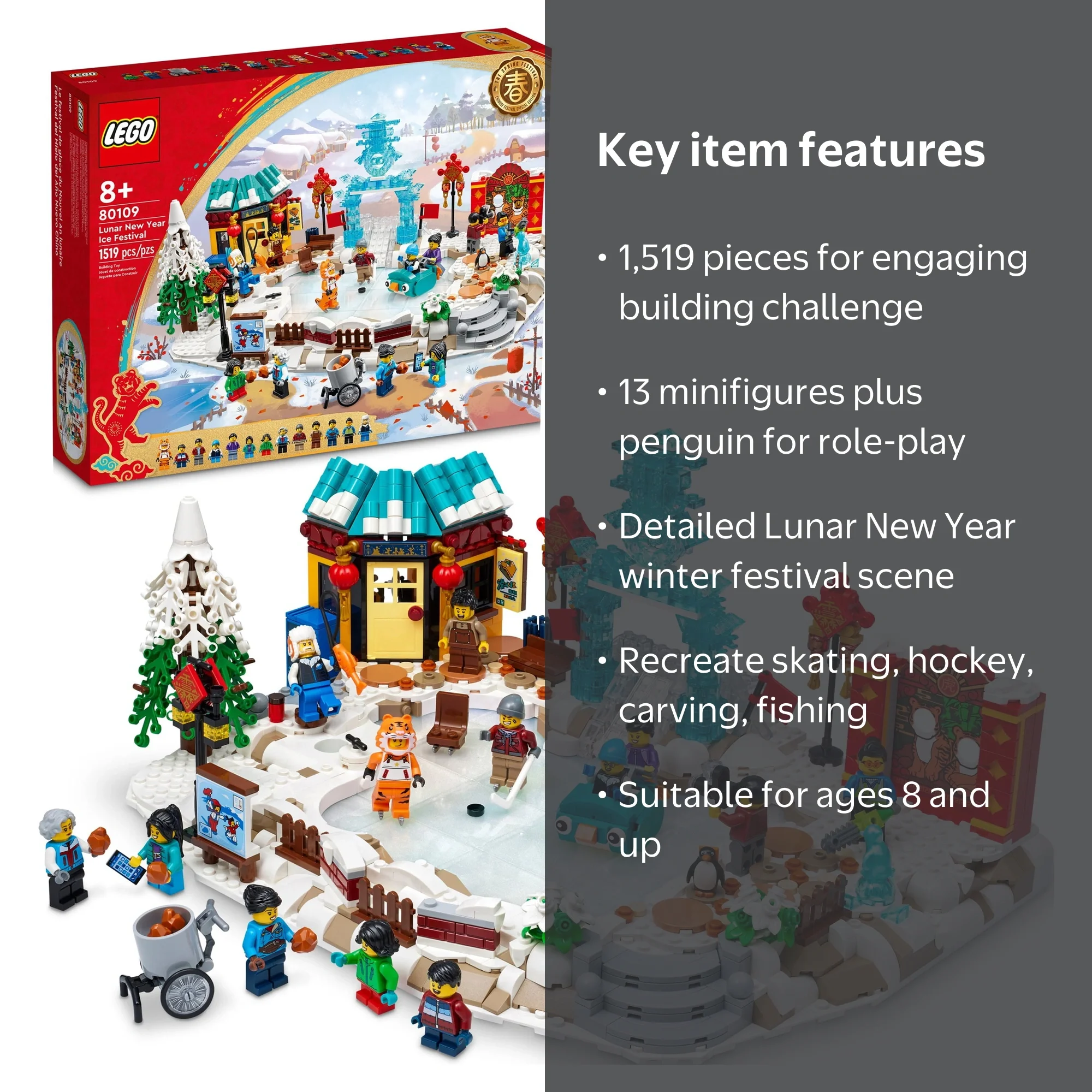 LEGO, Lunar New Year Ice Festival Building Kit, 80109, 1519 Pieces