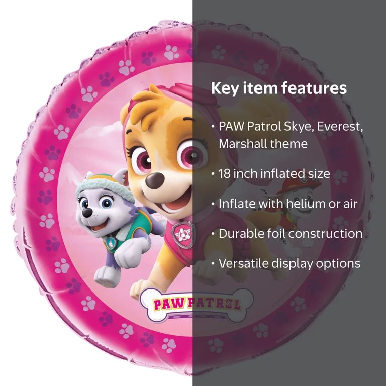 Skye and Everest Balloon Set of 3 Paw Patrol Balloons For a Kids Birthday Party Skye and Everest Balloon Set of 3 Paw Patrol Balloons For a Kids Birthday Party