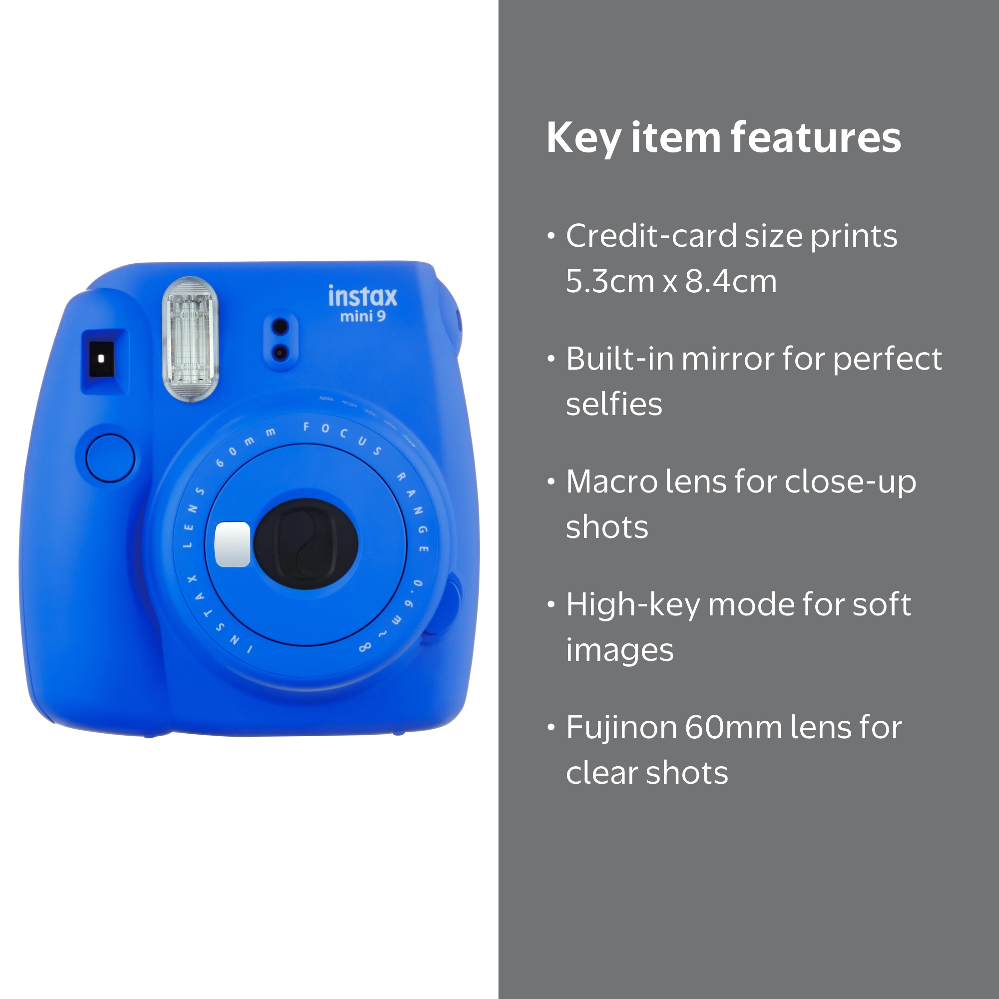 Fujifilm Instax Mini 9 Instant Film Camera - Cobalt Blue - Walmart.com