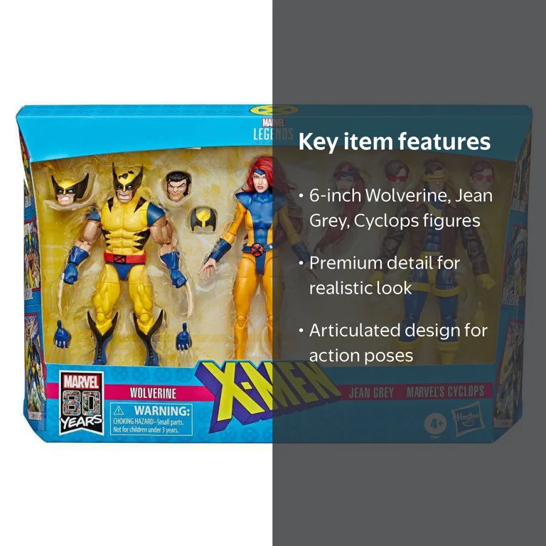 Hasbro Marvel Legends X-Men 6-inch Figures 3-Pack, Wolverine, Jean