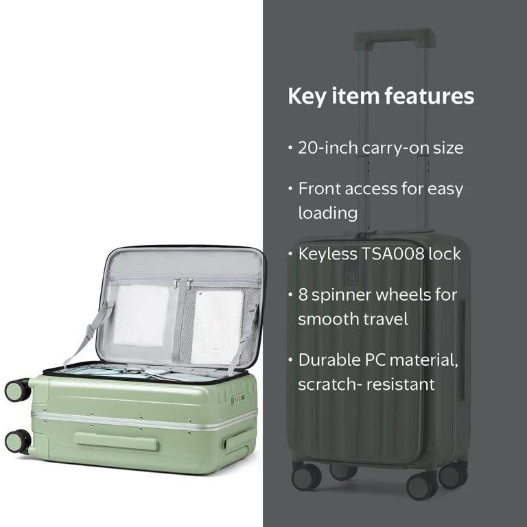 Free Shipping! Hanke 20 Inch Carry-On Luggage with Wheels PC Hard
