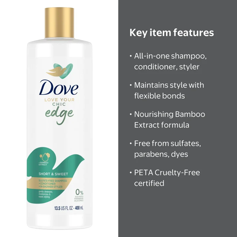 Dove Love Your Chic Edge 3-in-1 Shampoo Conditioner and Body Wash