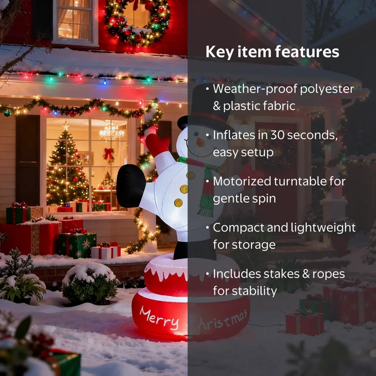 Ktaxon Christmas Inflatable Outdoor Decorations, Spinning Snowman