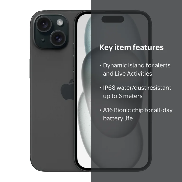 T-Mobile Apple iPhone 15 512GB Black - Walmart.com