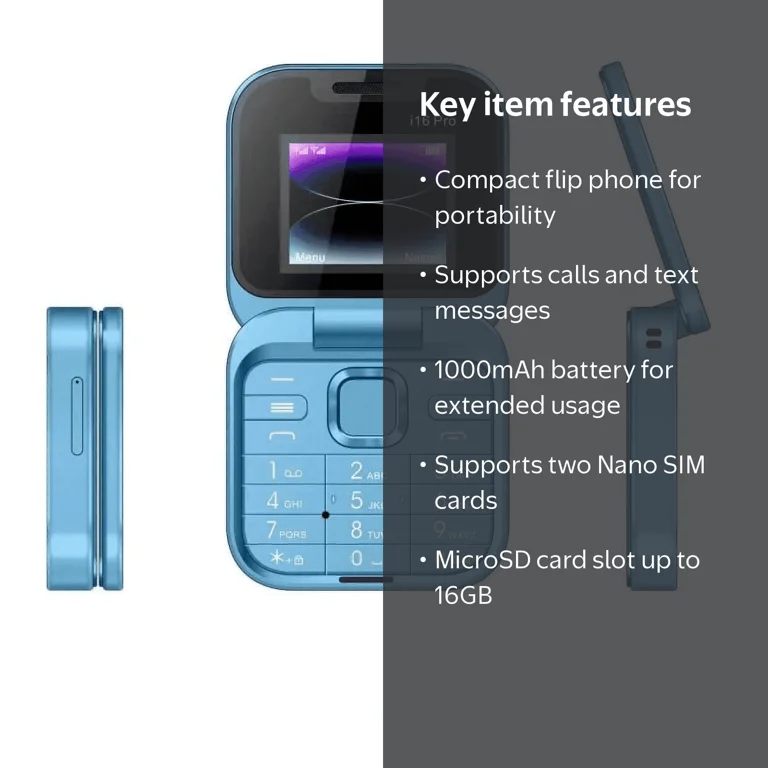 GJX Keypad Phones,Compact Cell Phone with Dual SIM,16GB Flip Phone