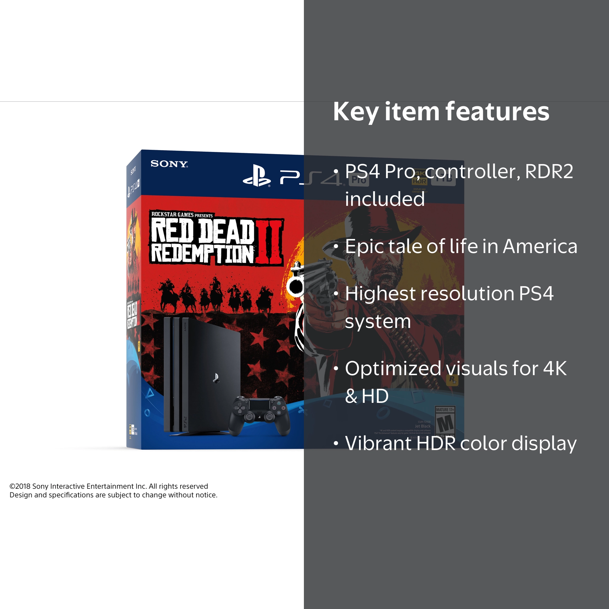 Sony PlayStation 4 Pro Red Dead Redemption 2 Bundle with Blu-Ray