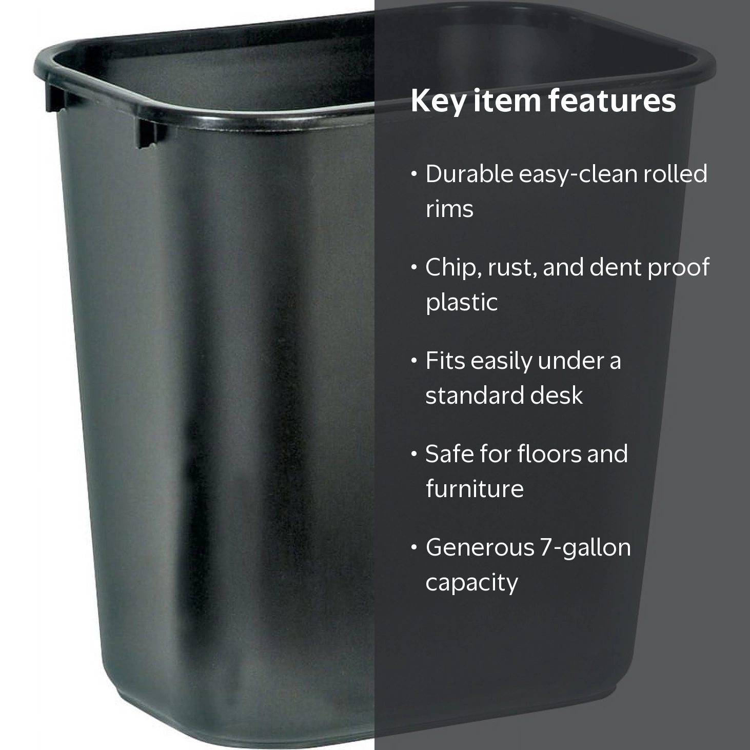 Rubbermaid FG295600BLA Waste Basket, 28 qt Capacity, 15 in H