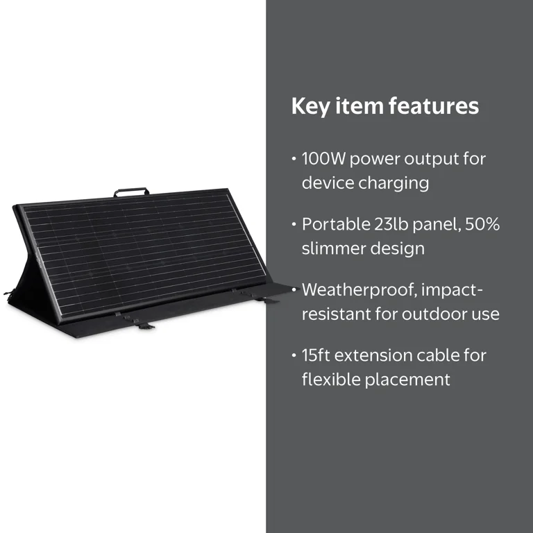 Dometic Zamp Solar Obsidian Series, 100 Watt Portable Solar Panel