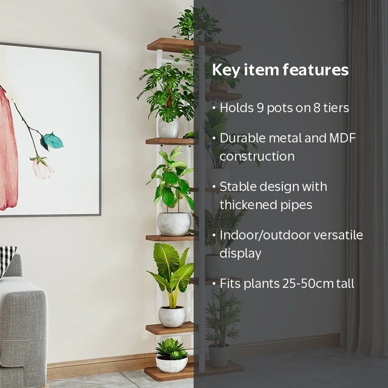 ZZBIQS 8-Shelf Plant Stand Indoor and Outdoor, Metal Flower