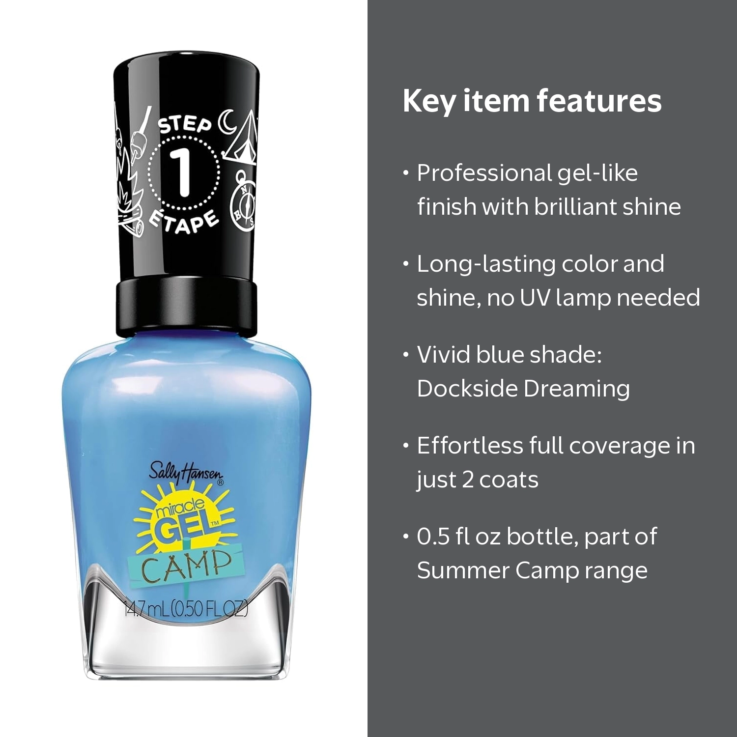 Sally Hansen Miracle Gel™, Summer Camp Dockside Dreaming, 0.5 fl