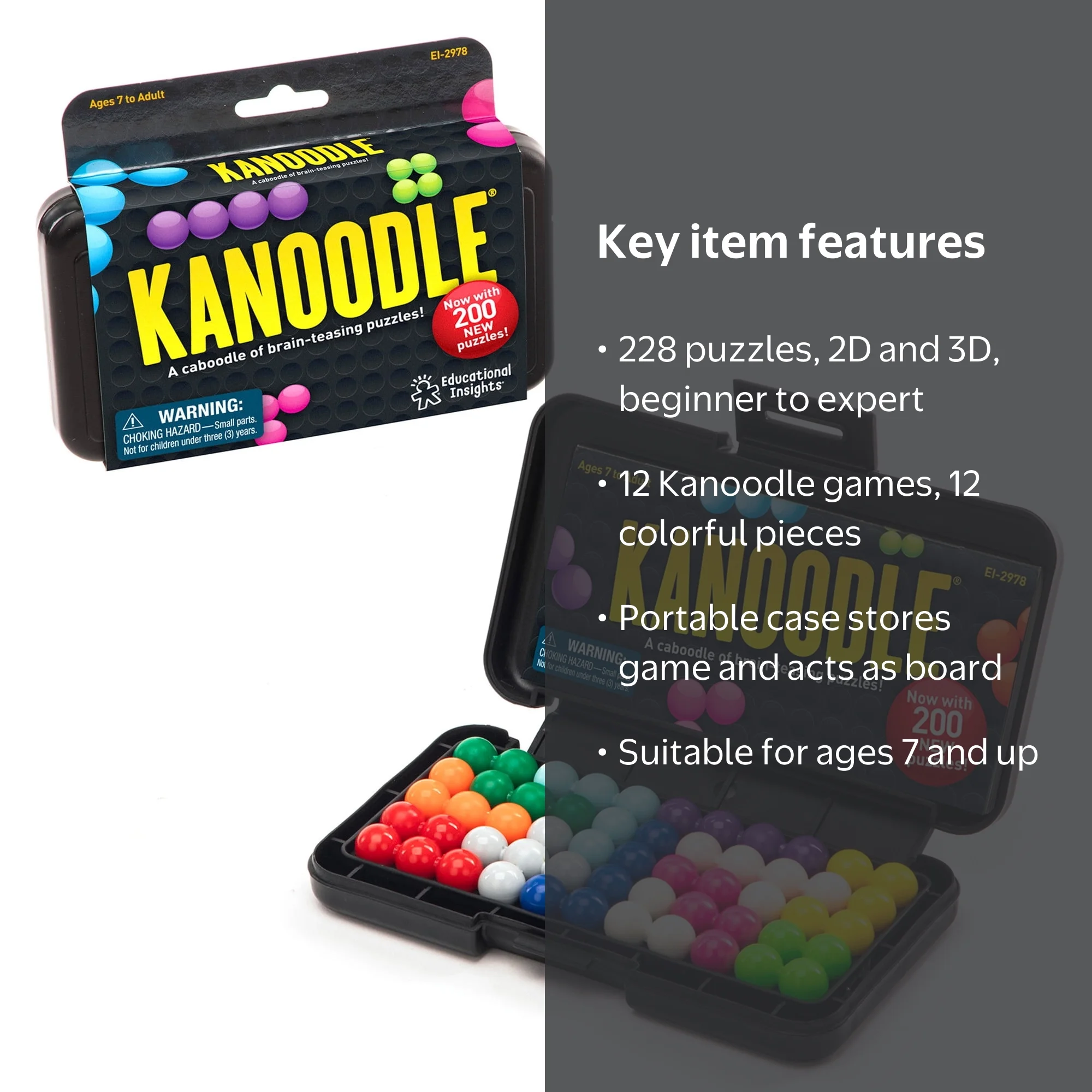 Educational Insights Kanoodle 3D Puzzle Game, Set of 12, 200