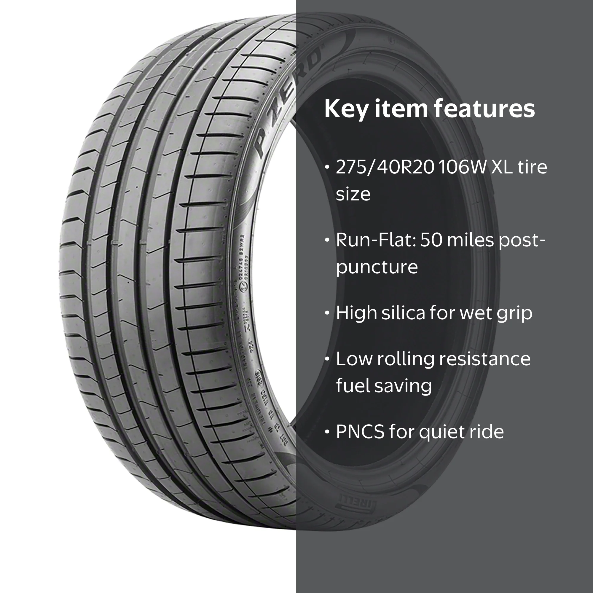 275/40R20XL 106W PIR P-ZERO (PZ4L) RUN FLAT (*) - Walmart.com