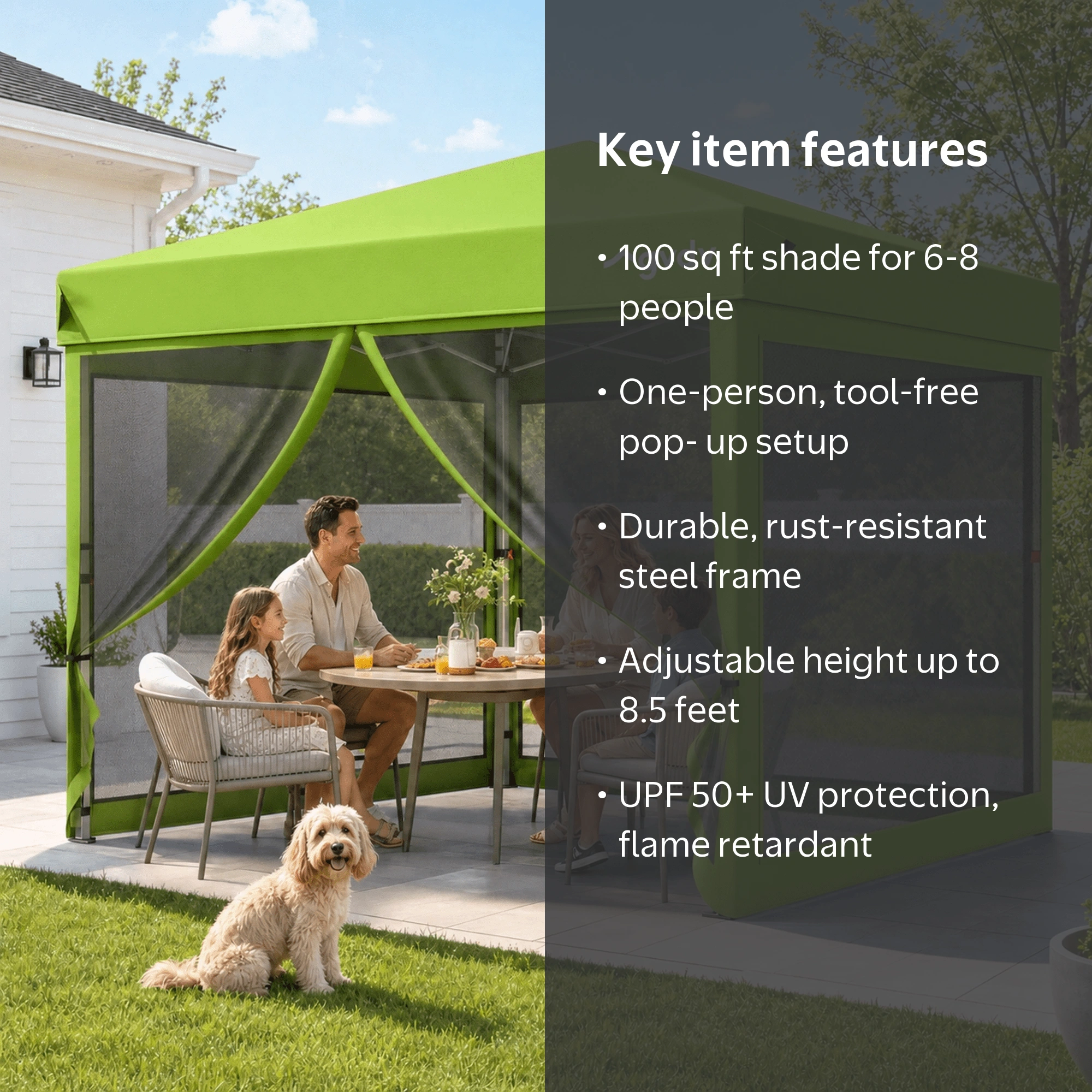 GVDV 10'x10' Screen Canopy Tent, Pop-Up Shelter with Mosquito