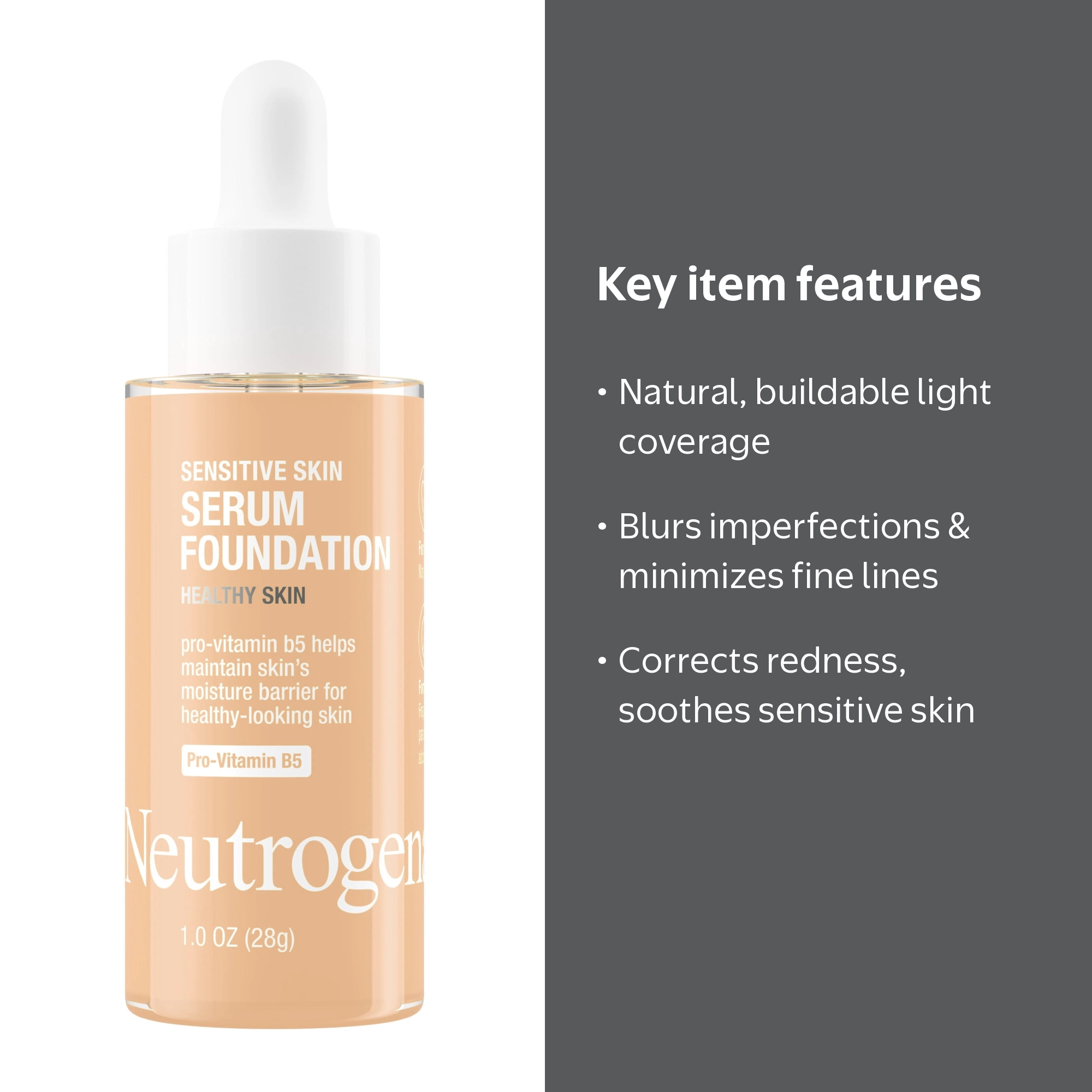 Neutrogena Sensitive Skin Serum Foundation Light/Medium 02, Sheer