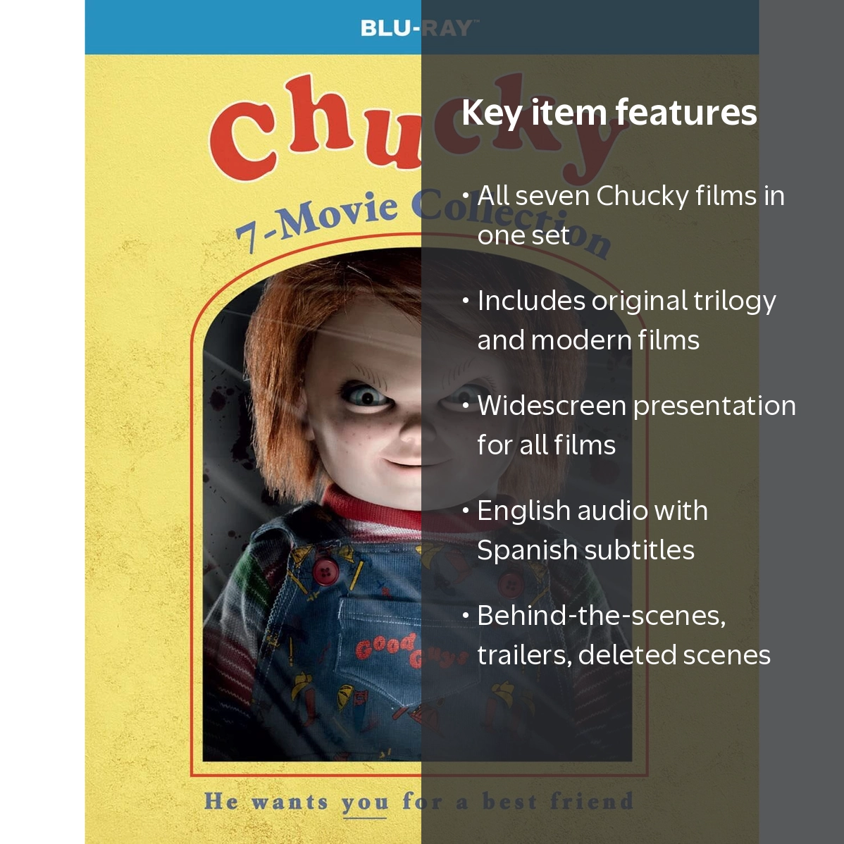 Chucky 7-Movie Collection, Child's Play horror series, 7-disc set