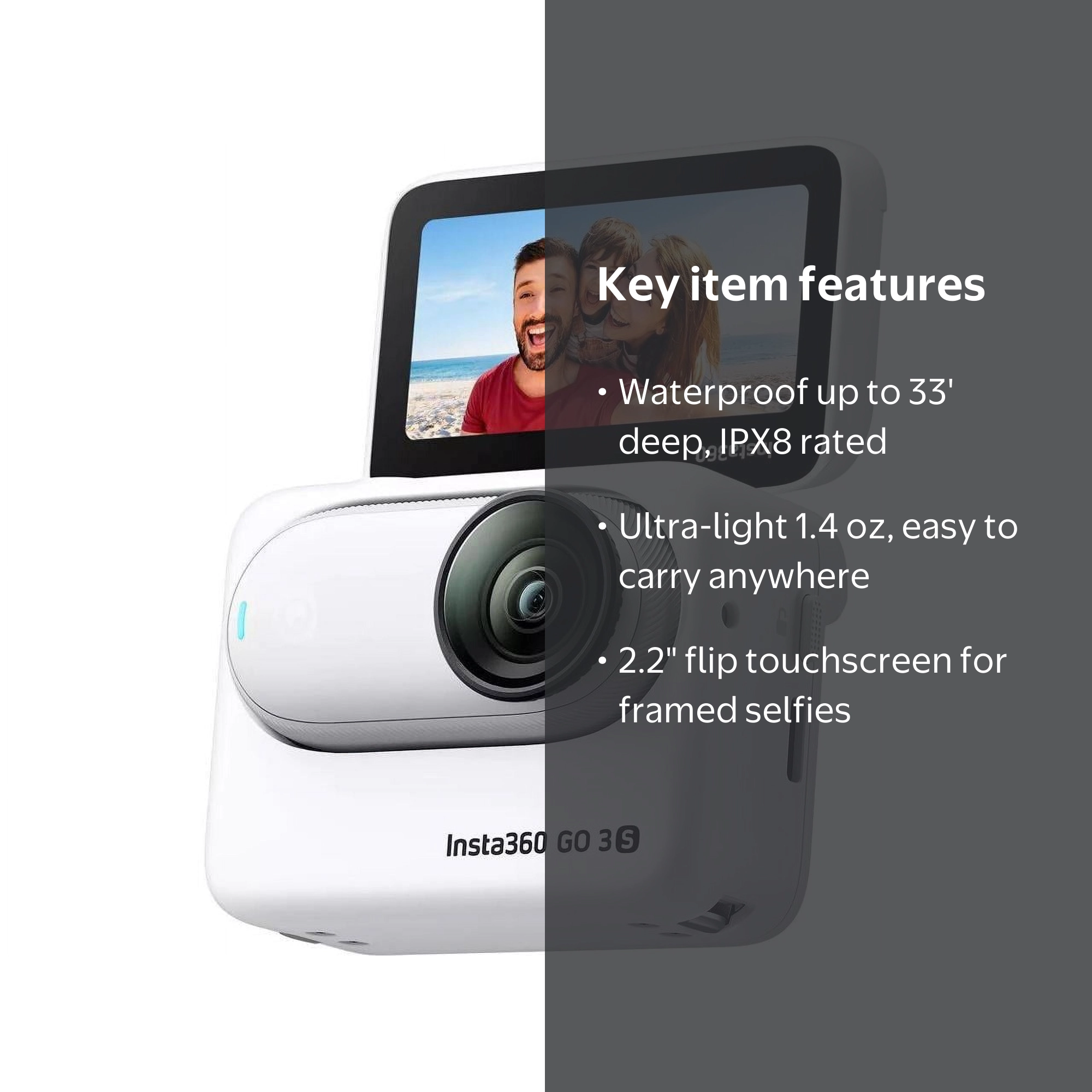 Insta360 - GO 3S (128GB) Action Camera - White - Walmart.com