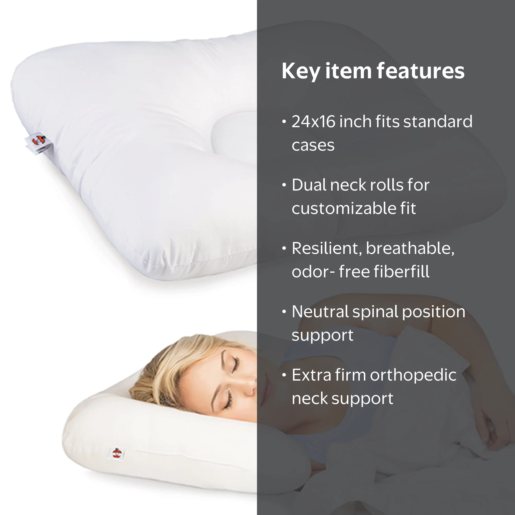 Core Products, D-Core Cervical Neck Pillow, Extra Firm Support