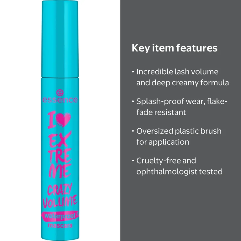 essence I Love Extreme Crazy Volume Waterproof Mascara, Black