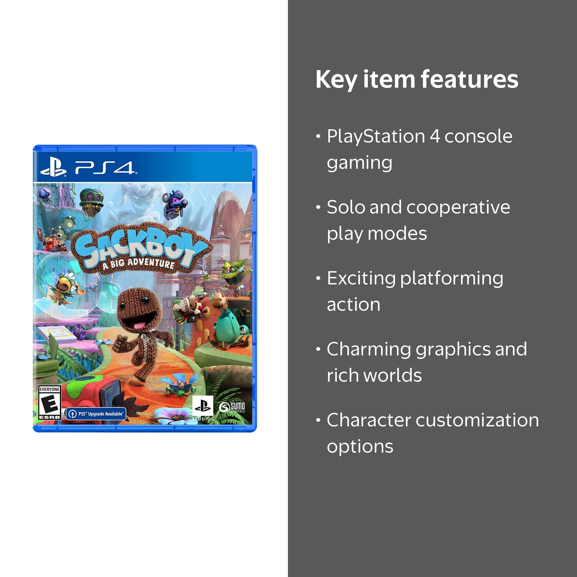 PlayStation, Sackboy: A Big Adventure, for PS4, 3D platformer