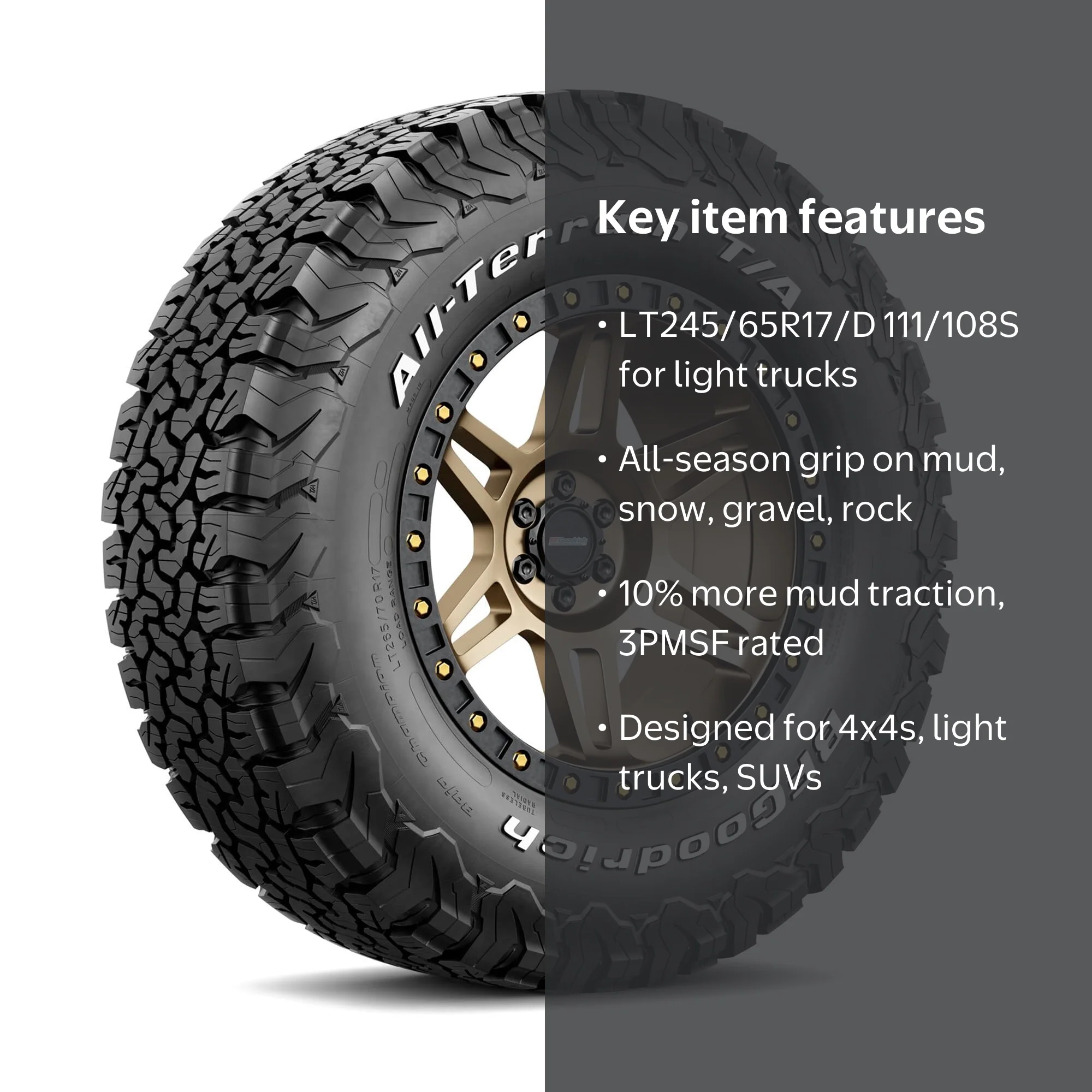 BFGoodrich All-Terrain T/A KO2 All-Season LT245/65R17/D 111/108S