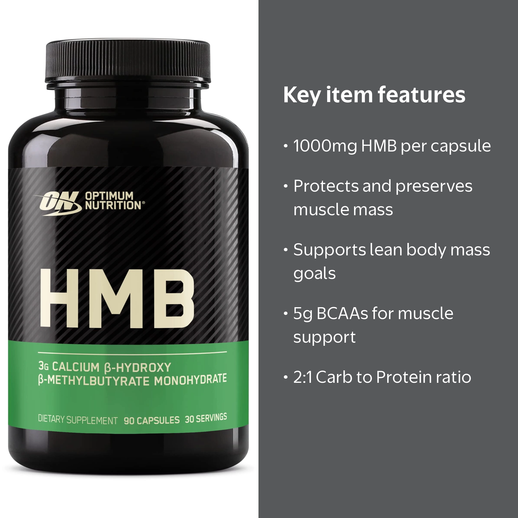Optimum Nutrition, HMB 1000Mg, 90 Ct, Supports Muscle Recovery