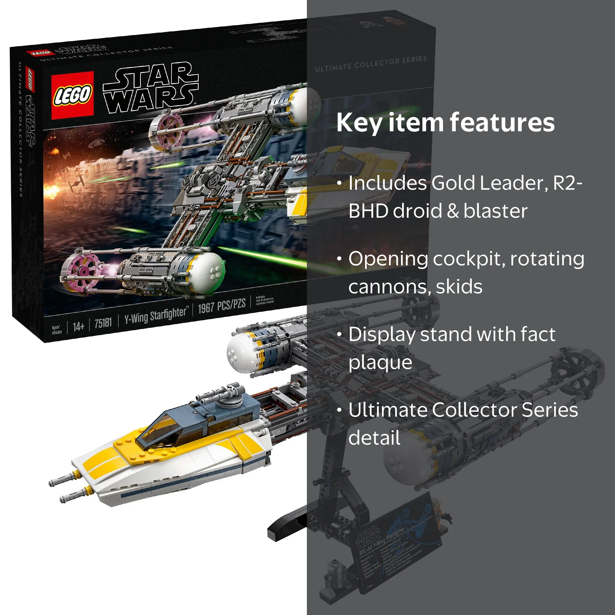 LEGO STAR WARS Y-Wing Starfighter 75181 Ultimate Collector Toy