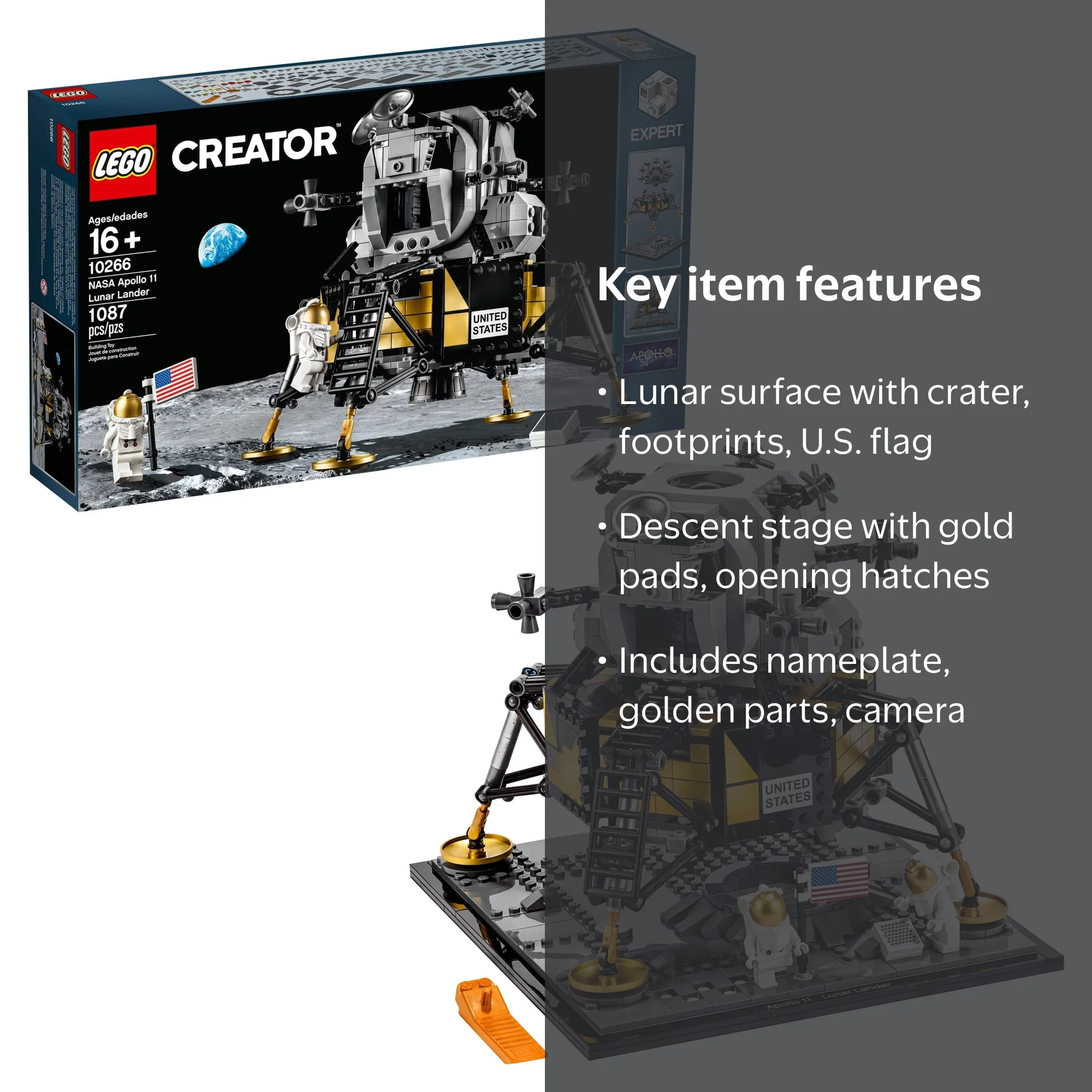 LEGO NASA Apollo 11 Lunar Lander 10266, Astronaut Figures, NASA 