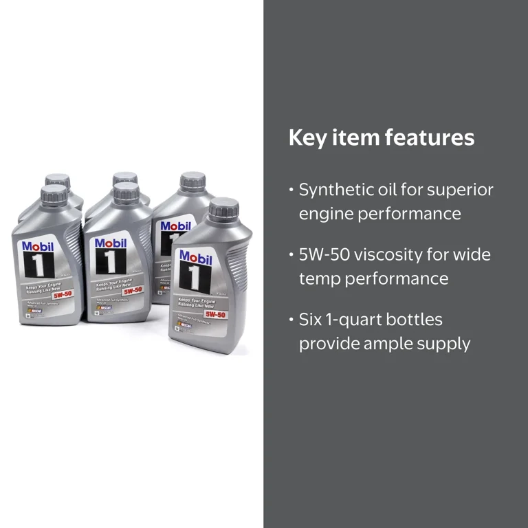 Mobil 1 Synthetic Motor Oil 5W-50, 6 Pack, 1 Qt Bottles - Walmart.com