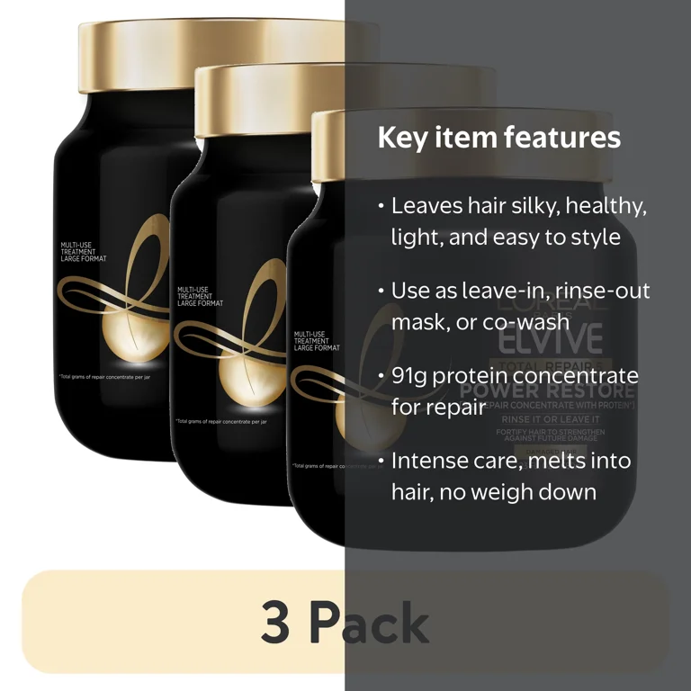 3 pack) L'Oreal Paris Elvive Total Repair 5 Power Restore Multi