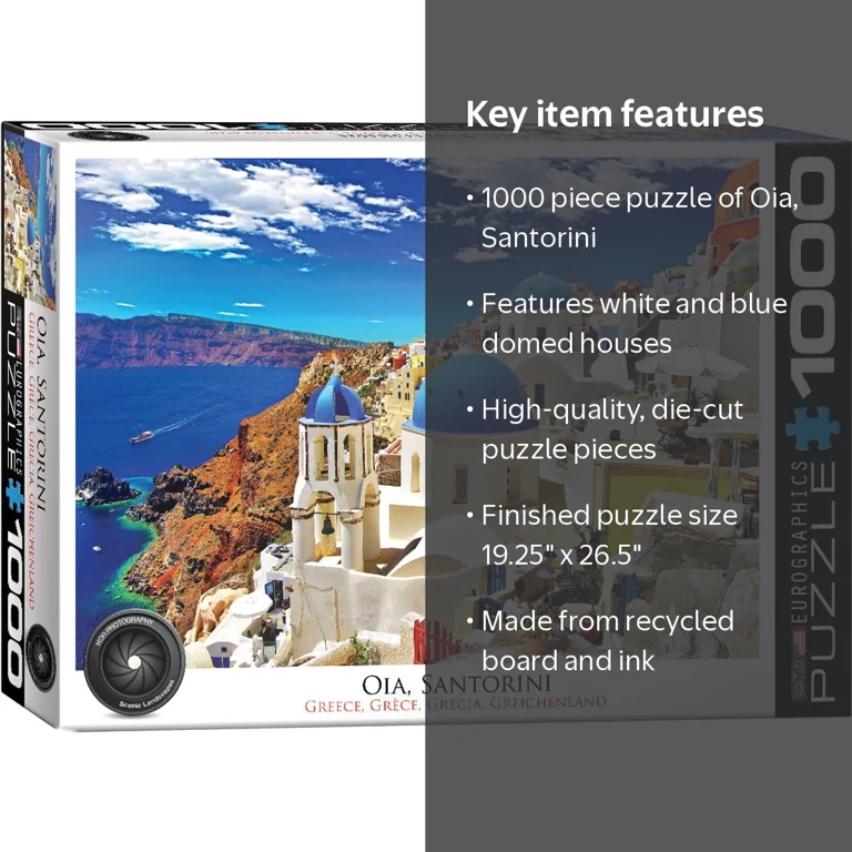 Eurographics Jigsaw Puzzle for Adults - Oia Santorini Greece 1000