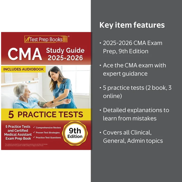 CMA Study Guide 2025-2026: 5 Practice Tests and Certified Medical