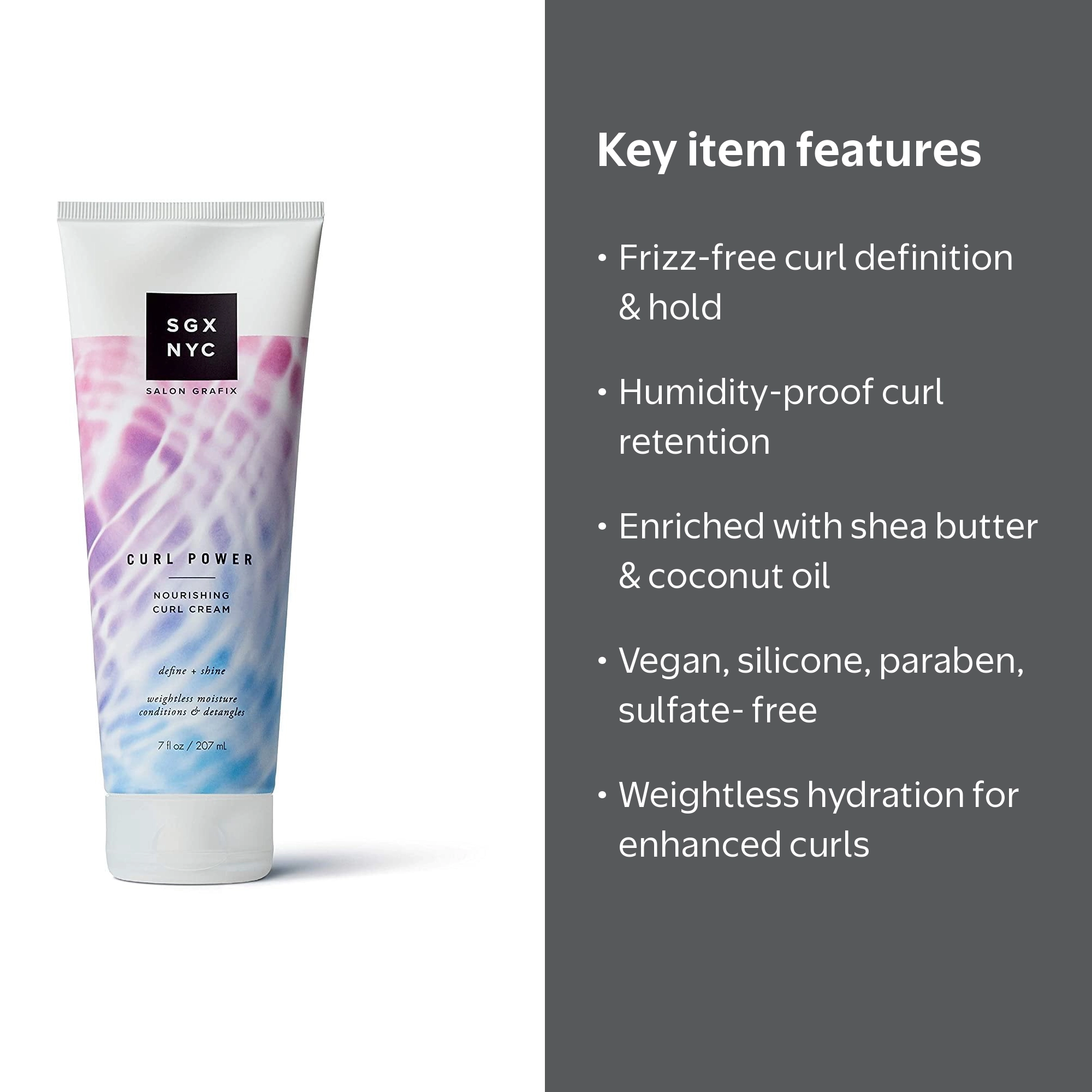SGX NYC Salon Grafix Curl Power Nourishing Curl Cream, Frizz