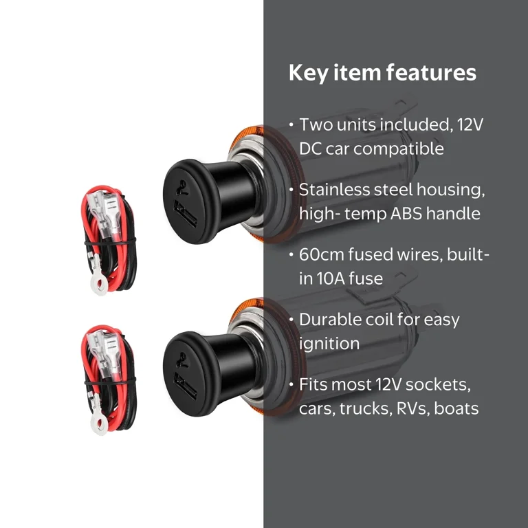 walmart cigarette lighter plug 12 Volts Heavy Duty Male Car Connection Plug Line Adapter Widely Application Everstart Auto Auxiliary Dual 12