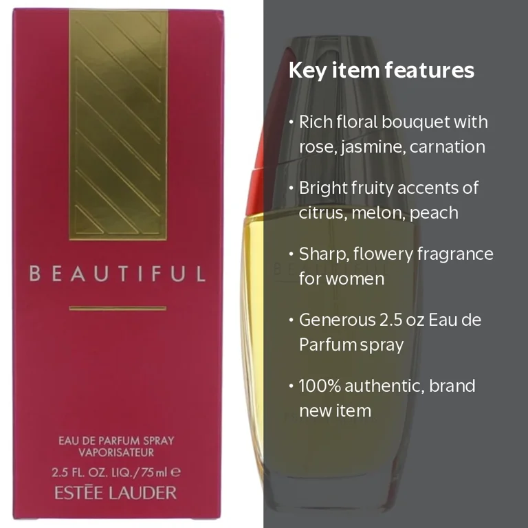 Estee Lauder Beautiful Eau de Parfum Spray for Women, Floral Woody