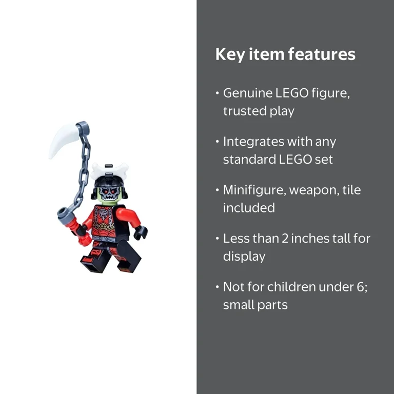 LEGO Ninjago Core: Bone King Minifigure with Weapon, Small Toy