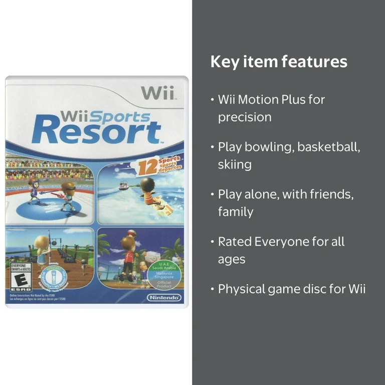 Nintendo Wii Sports Resort, White, Includes Multiple Mini Games