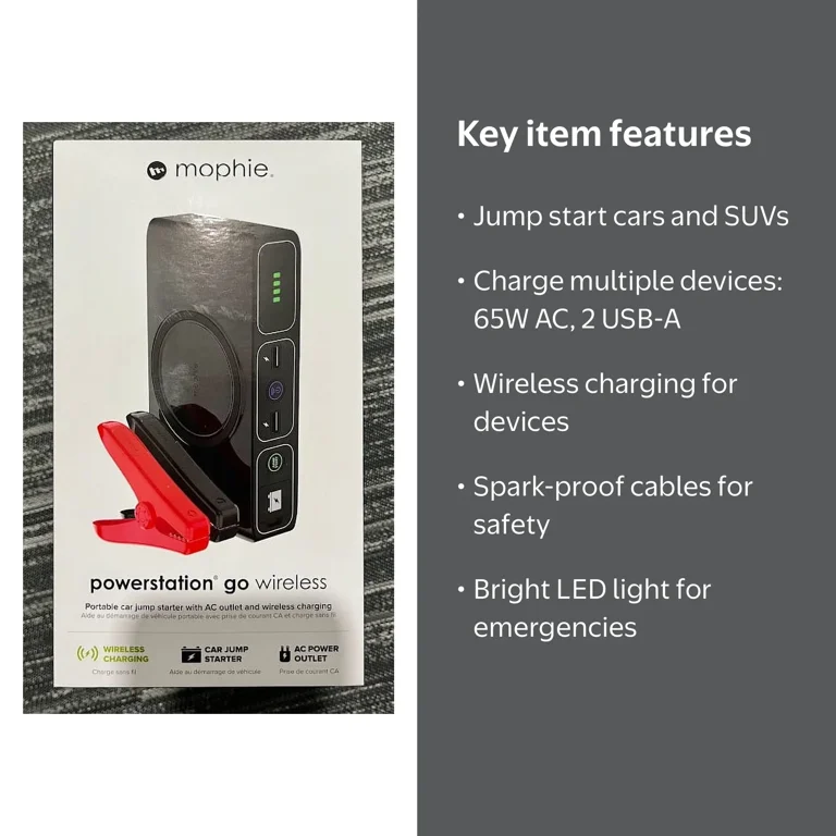 Mophie Powerstation Go Portable Car Jump Starter with AC Outlet