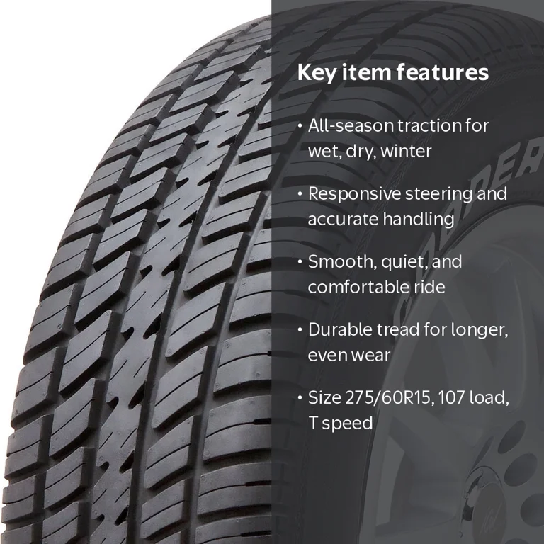 Cooper, Radial G T Tire, 275/60R15 107 T, All Weather Traction