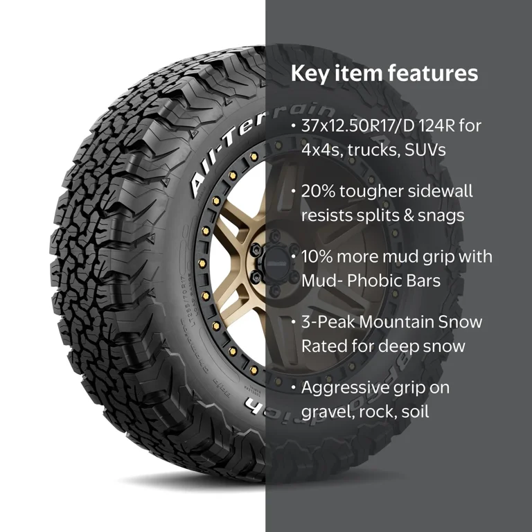 BFGoodrich All-Terrain T/A KO2 All-Season 37x12.50R17/D 124R Tire