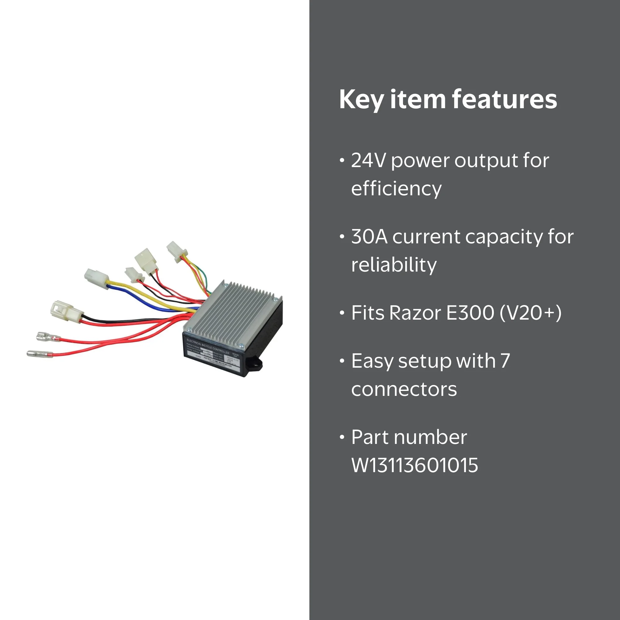 electrical bicycle controller zk2430 d fs ZK2430-D-FS-ROHS 24V Fits for Razor MX350/MX400 | V33-36 01 = Version 1 AlveyTech ZK2430-D-FS Control Module for