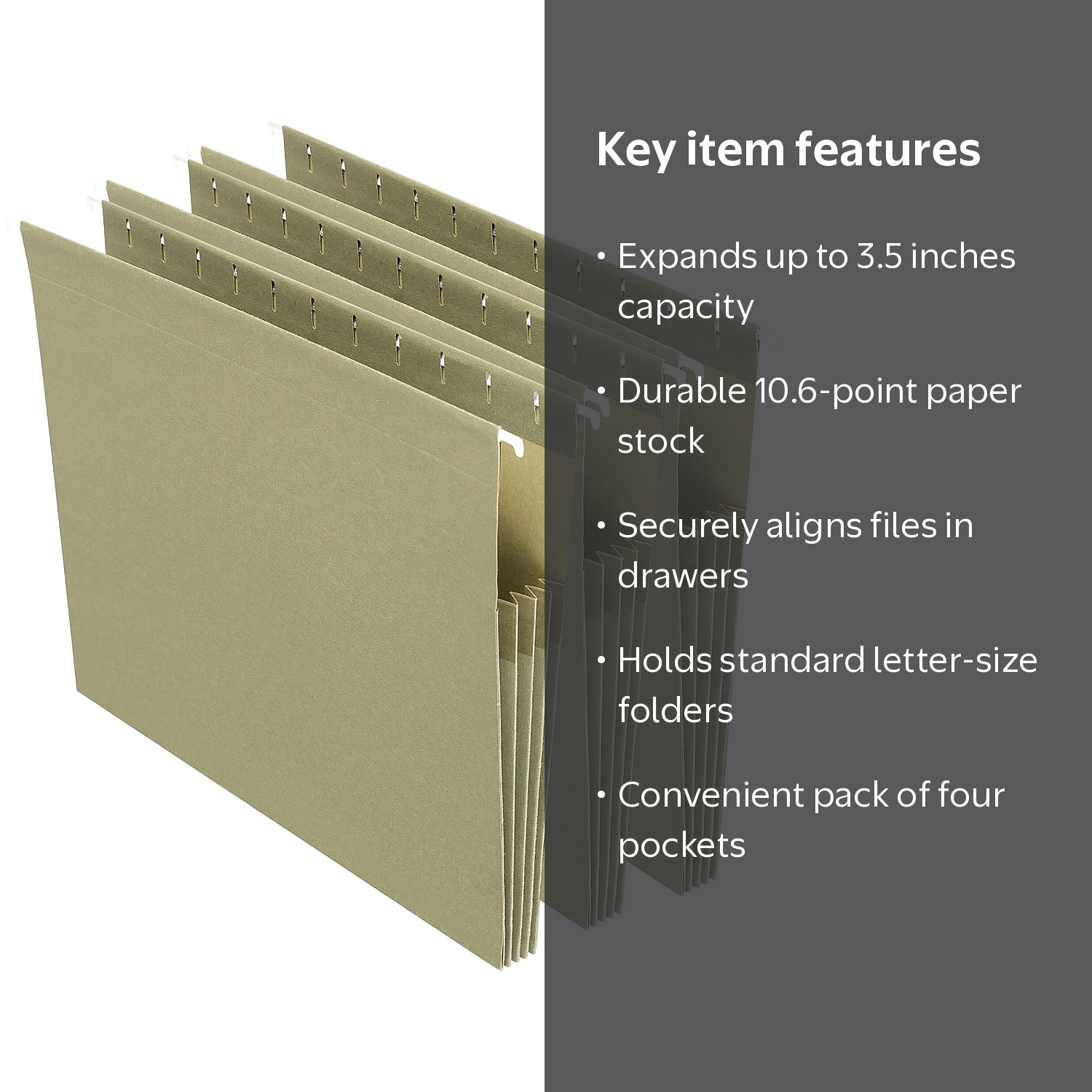 Staples Letter-Size Office Supplies, Extra Capacity Hanging File