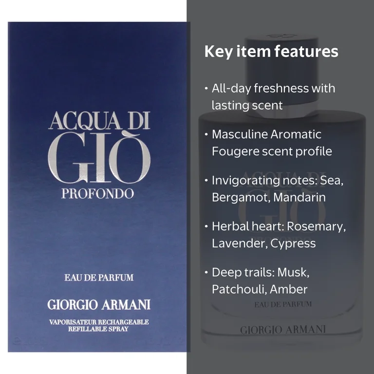 Giorgio Armani Acqua Di Gio Profondo 3.3 oz EDP Spray - Walmart.com
